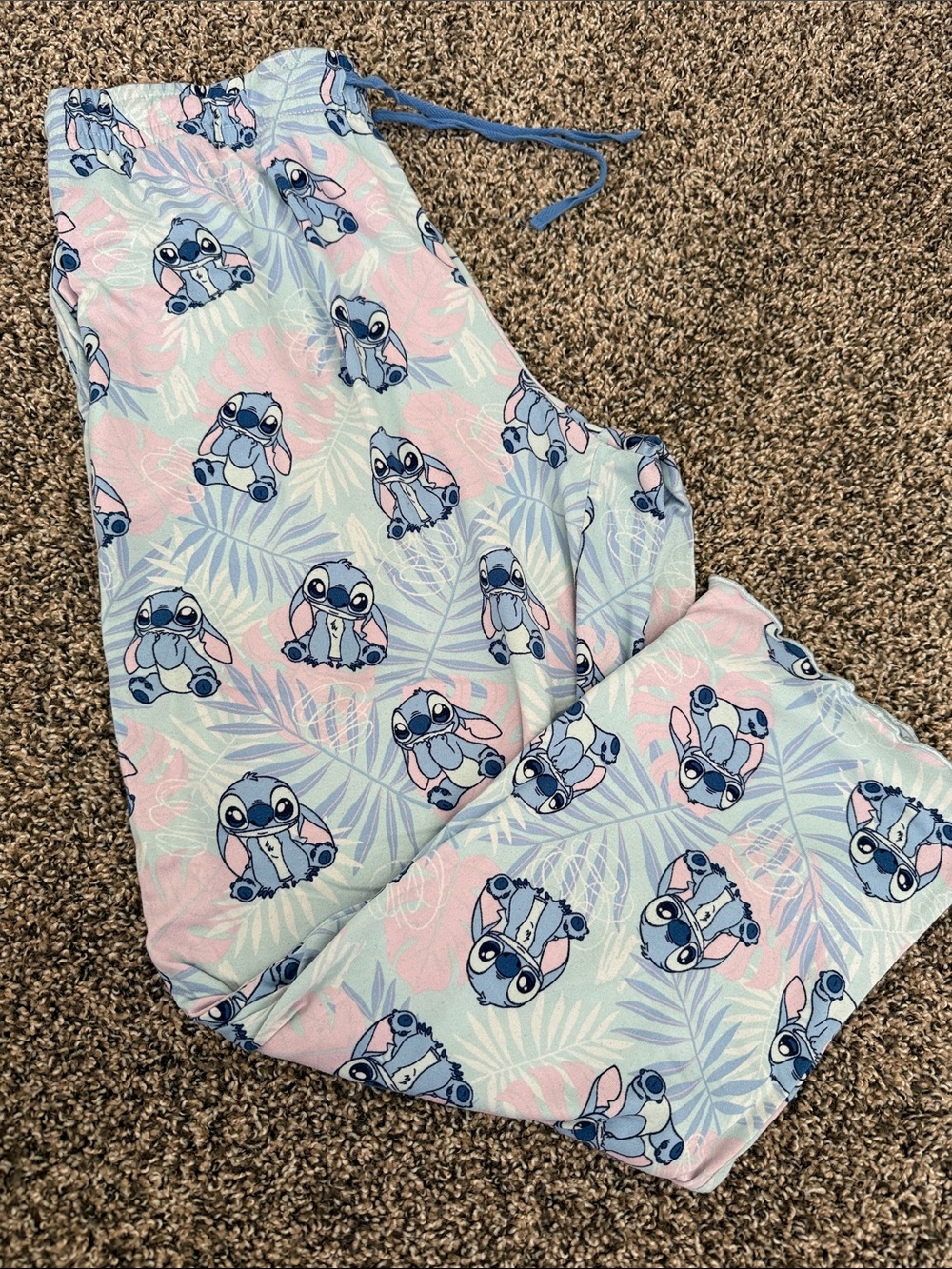 Women’s Blue and Pink Stitch Print Pajama Pants